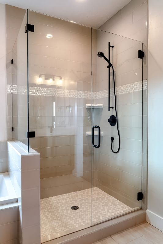 Black Hardware Accents in Shower